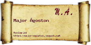 Major Ágoston névjegykártya